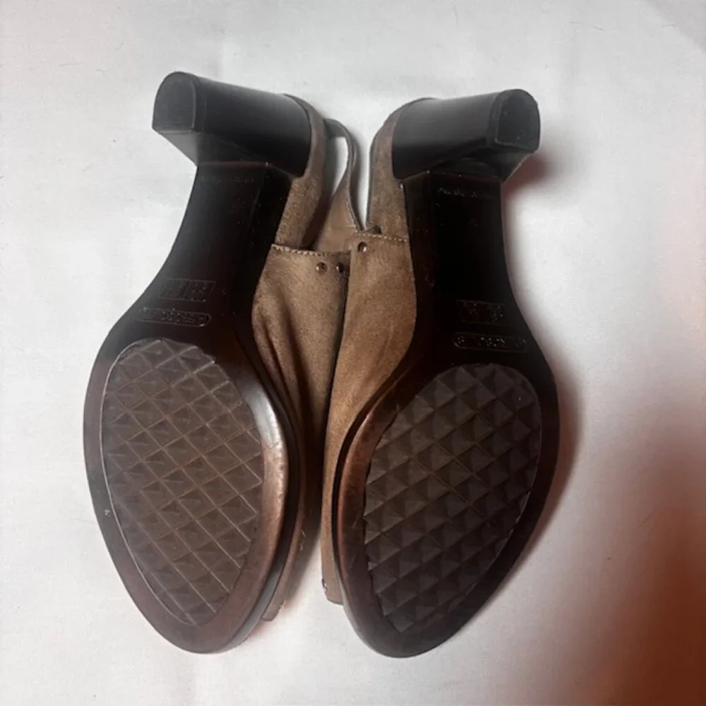 Aerosoles Heelrest Brown Suede Slingback Booties | Size 8.5